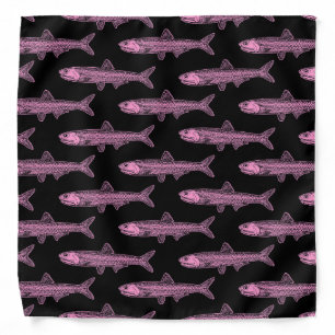 Anchovy Pattern - Pink and Black Bandana