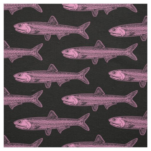 Anchovy Pattern - Pink and Black Fabric