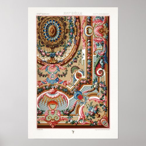Ancient 18th Century pattern by Albert Racinet Poster