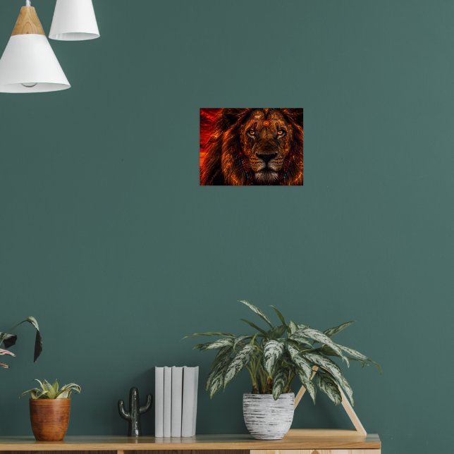 Ancient African Lion King — Cosmic Mane Galaxy Eye Poster (Living Room 1)