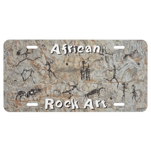 Ancient African Rock Art Aluminum License Plate