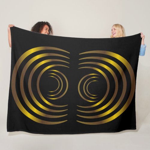 Ancient Alien Gold Crop Circles Fleece Blanket