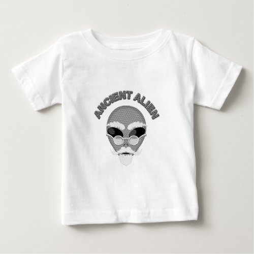Ancient Alien Head Newsprint Baby T_Shirt