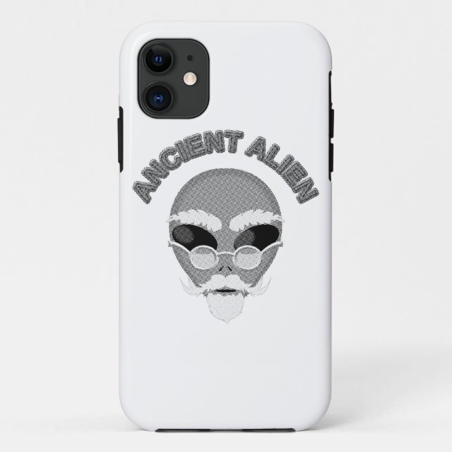 Ancient Alien Head Newsprint Case-Mate iPhone Case (Back)