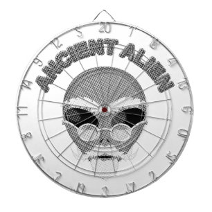 Ancient Alien Head Newsprint Dart Board