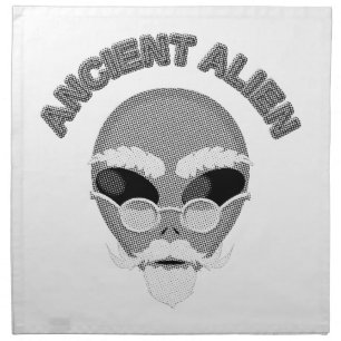 Ancient Alien Head Newsprint Napkin