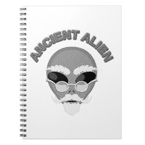 Ancient Alien Head Newsprint Notebook