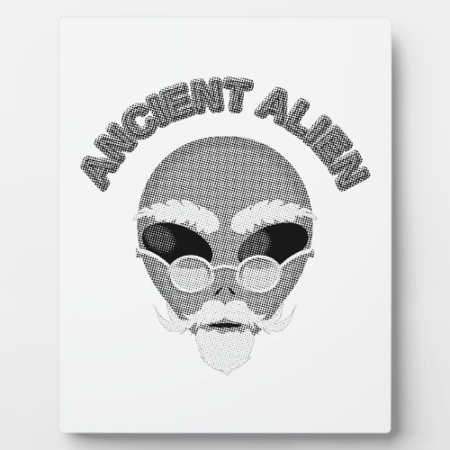 Ancient Alien Head Newsprint Plaque