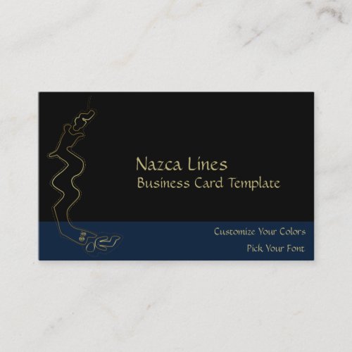 Ancient Alien Logo Gold Metallic Nazca Lines Business Card