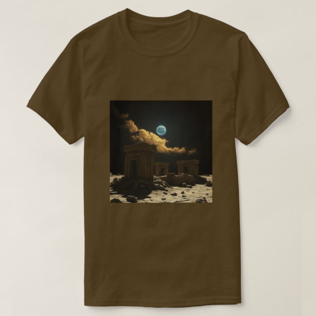 Ancient Alien Moon Ruins T-Shirt | Sci-Fi Lunar Te (Design Front)