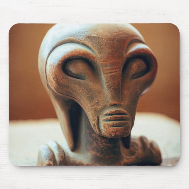 Ancient Alien Statue Mouse Pad (Front)