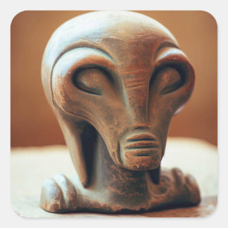 Ancient Alien Statue Square Sticker