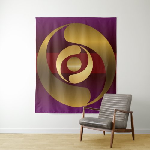 Ancient Alien Symbols Gold Crop Circle Tapestry