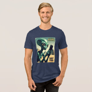 Ancient Alien UFO Pyramid  Tri-Blend Shirt