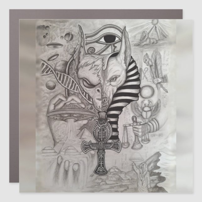 Ancient Aliens , Anubis Car Magnet (Front)