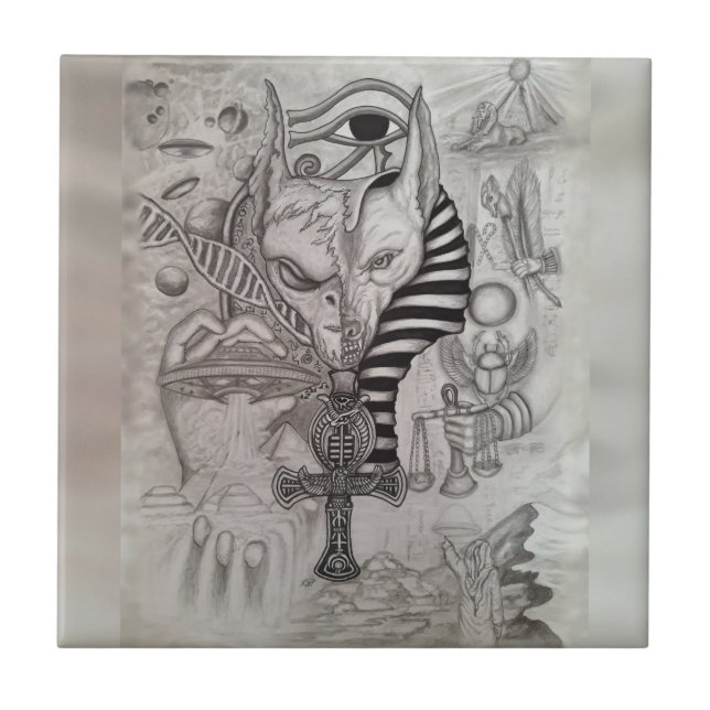 Ancient Aliens , Anubis Ceramic Tile (Front)