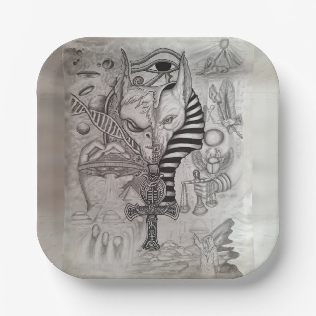 Ancient Aliens , Anubis Paper Plates (Front)