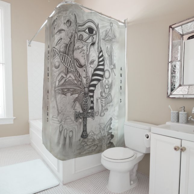 Ancient Aliens , Anubis Shower Curtain (In Situ)