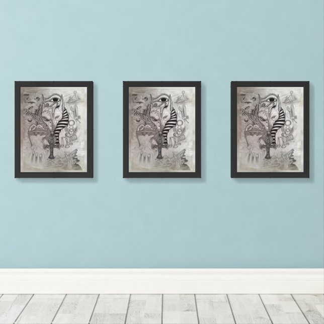 Ancient Aliens , Anubis Wall Art Sets (Wood Floor)