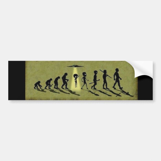 Ancient Aliens evolution UFO life bumper sticker (Front)