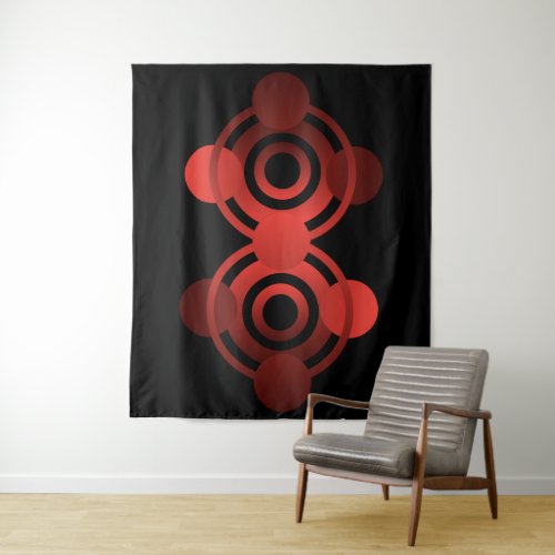 Ancient Aliens Red Alien Crop Circle Tapestry