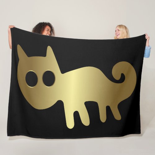 Ancient Animals _ Gold Cat or Fox Animal Fleece Blanket