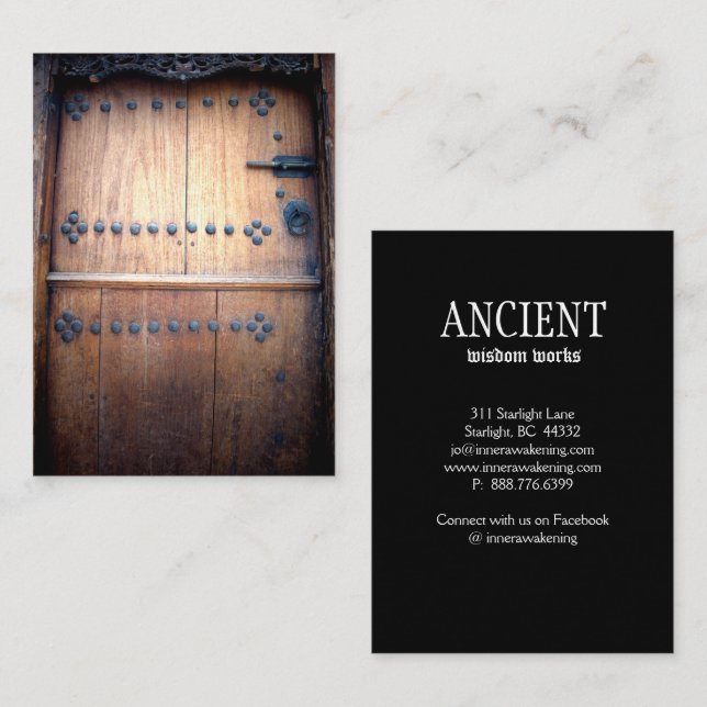 Ancient Antique Door Wood Vintage Business Card (Front/Back)
