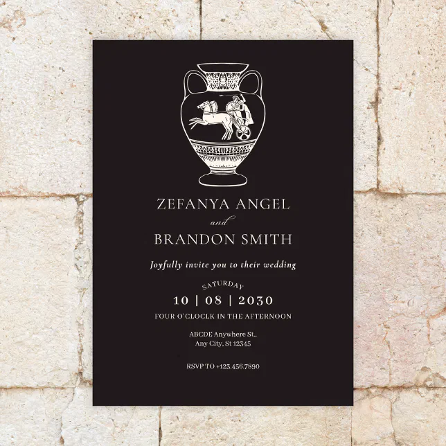 Ancient antique empire vase vintage art invitation | Zazzle