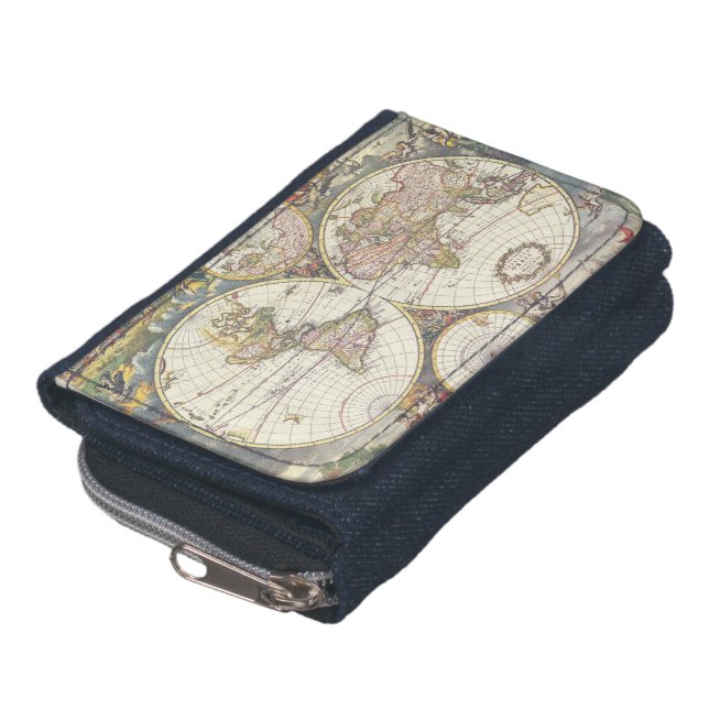 Ancient Antique Map of the World Wallet (Bottom)