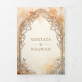 Ancient Arabian Palace Arch QR Code Muslim Wedding Tri-Fold Invitation ...