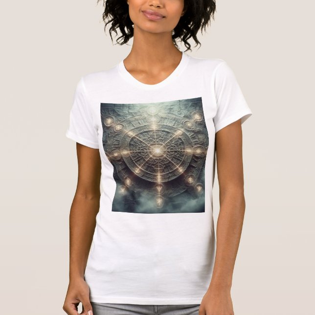 Ancient Arcane Sigil Circle – Glowing Mystics T-Shirt (Front)