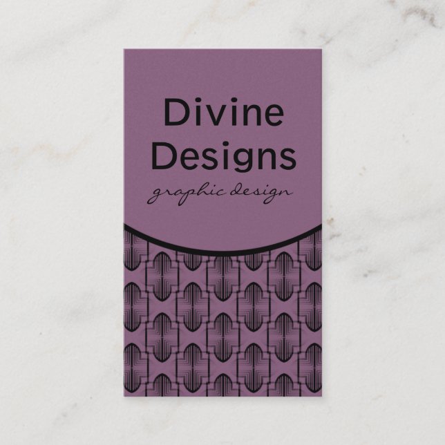 Ancient Arches Business Card, Lavender Card (Front)
