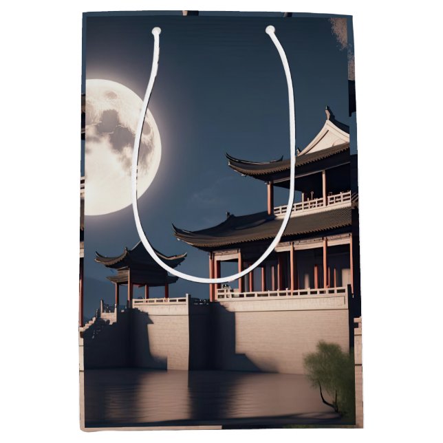 Ancient arrow tower building medium gift bag (Front)