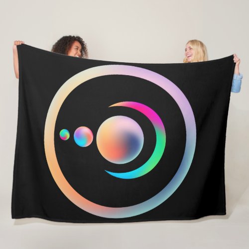 Ancient Art Alien Rainbow Crop Circles Fleece Blanket