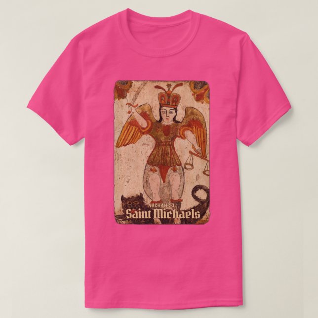 Ancient Art Archangel Saint Michaels T-Shirt (Design Front)