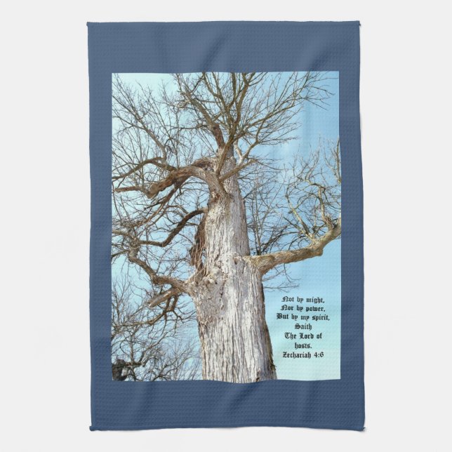 Ancient Ash Zechariah 4:6  Kitchen Towel (Vertical)