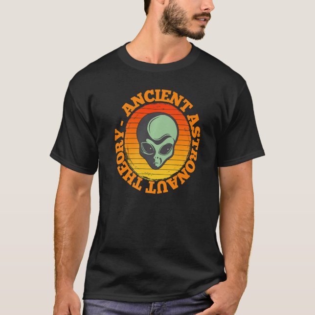 Ancient Astronaut Theory Funny Alien Head Science  T-Shirt (Front)