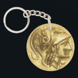 Ancient Athena Coin Keychain<br><div class="desc">Round double-sided acrylic keychain with an image of an ancient gold Athena coin. The back has an image of the obverse of the coin. See matching large round premium metal keychain. See the entire Toga Keychain collection in the PARTY FAVORS section.</div>
