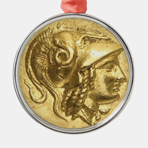 Ancient Athena Coin Metal Ornament