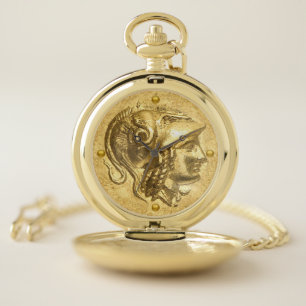 Ancient Athena Coin Pocket Watch