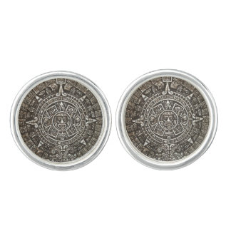 Ancient Aztec Calender Cuff Links