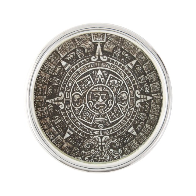 Ancient Aztec Calender Tie Pin (Front)