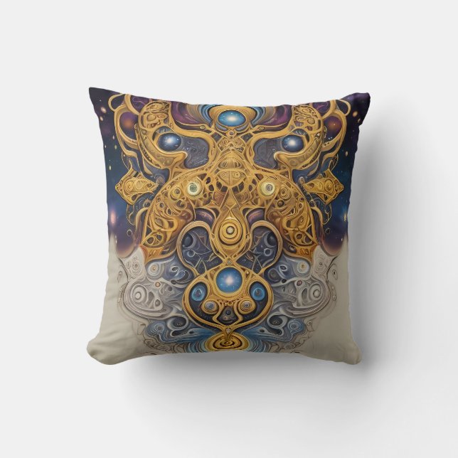 Ancient Aztec & Celtic Abstract mixed symbols  Throw Pillow (Front)