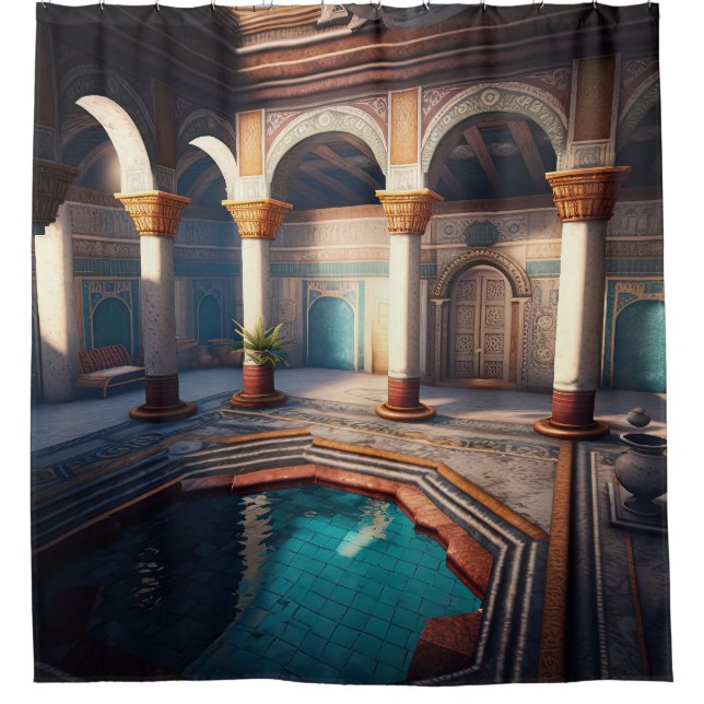 Ancient Bath House Collection - Byzantine Shower Curtain (Front)