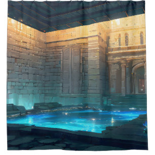 Ancient Bath House - Mystic Pool Shower Curtain
