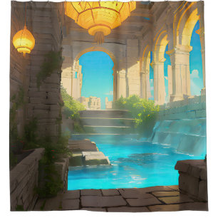 Ancient Bath House - Spa Dreams Shower Curtain