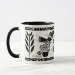 Ancient bees and flowers on cream mug