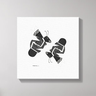 Ancient bees: ink drawing canvas print
