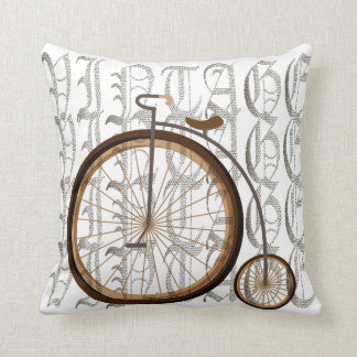 Ancient bicycle throw pillow