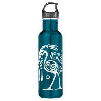 Ancient Bird Motif From Mexico -white Stainless Steel Water Bottle by LilithDeAnu at Zazzle
